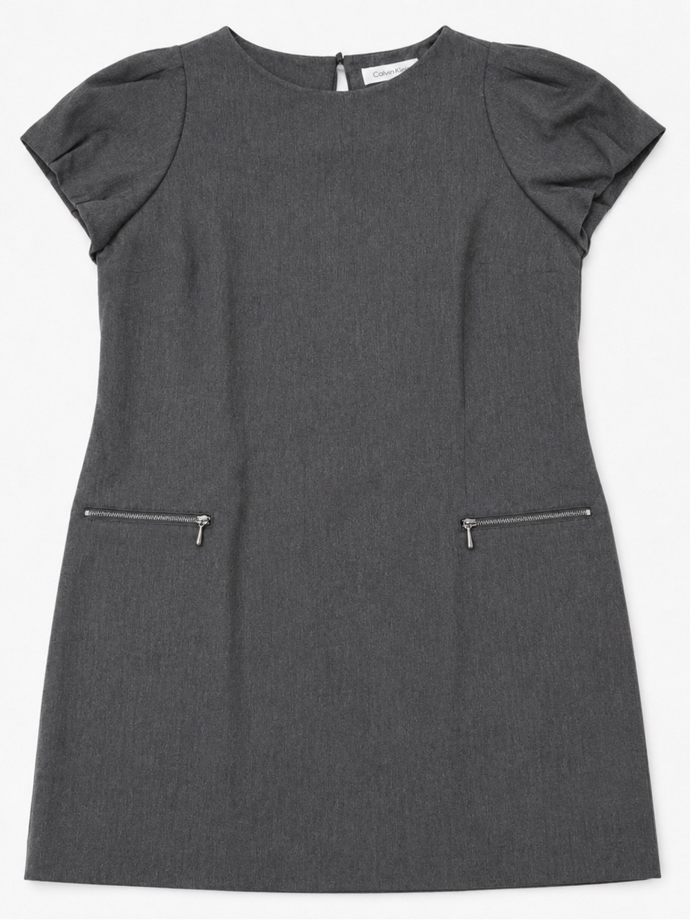 Calvin Klein Charcoal Shift Dress with Zip Pockets